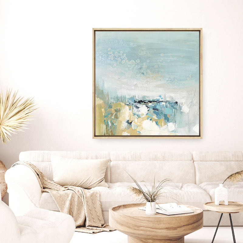 Shop Lagoon Blue (Square) Canvas Print a painted abstract themed framed canvas wall art print from The Print Emporium artwork collection - Buy Australian made fine art painting style stretched canvas prints for the home and your interior decor space, TPE-PC-BC051-CA-40X40-NF