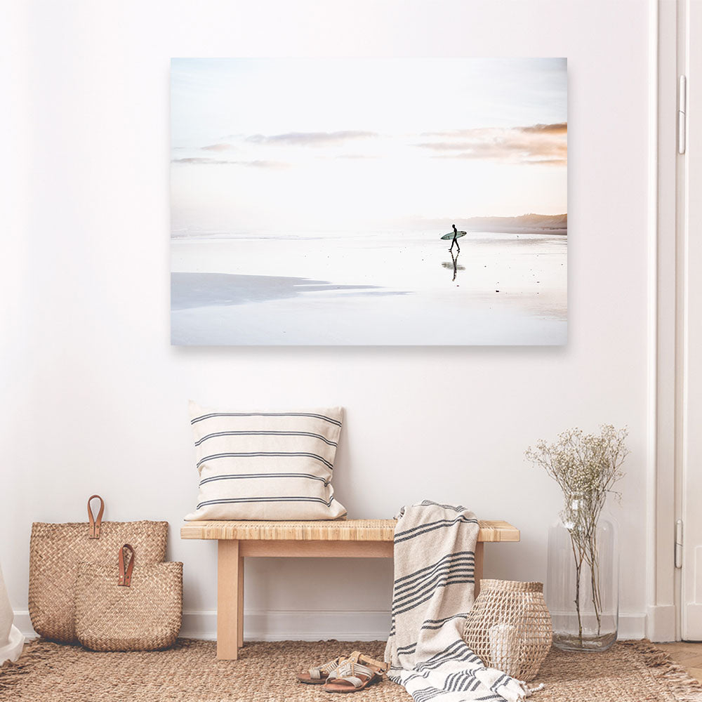 Shop Last Surf Photo Canvas Print a coastal themed photography framed stretched canvas print from The Print Emporium wall artwork collection - Buy Australian made prints for the home and your interior decor space, TPE-1185-CA-35X46-NF