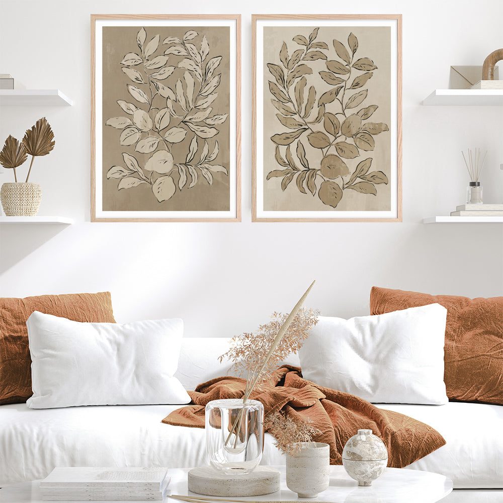Shop Leaves Sketches I Art Print a painted abstract themed wall art print from The Print Emporium wall artwork collection - Buy Australian made fine art painting style poster and framed prints for the home and your interior decor room, TPE-PC-JN588-AP