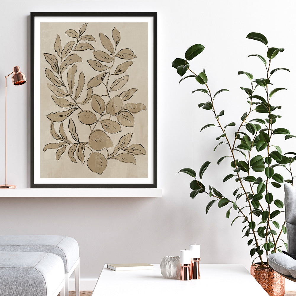 Shop Leaves Sketches I Art Print a painted abstract themed wall art print from The Print Emporium wall artwork collection - Buy Australian made fine art painting style poster and framed prints for the home and your interior decor room, TPE-PC-JN588-AP