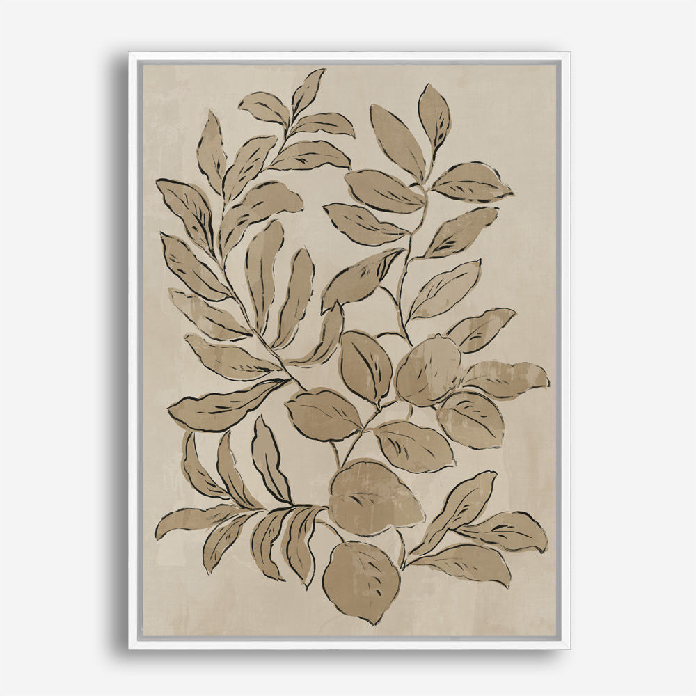 Shop Leaves Sketches I Canvas Print a painted abstract themed framed canvas wall art print from The Print Emporium artwork collection - Buy Australian made fine art painting style stretched canvas prints for the home and your interior decor space, TPE-PC-JN588-CA-35X46-NF