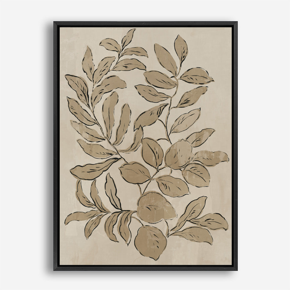 Shop Leaves Sketches I Canvas Print a painted abstract themed framed canvas wall art print from The Print Emporium artwork collection - Buy Australian made fine art painting style stretched canvas prints for the home and your interior decor space, TPE-PC-JN588-CA-35X46-NF