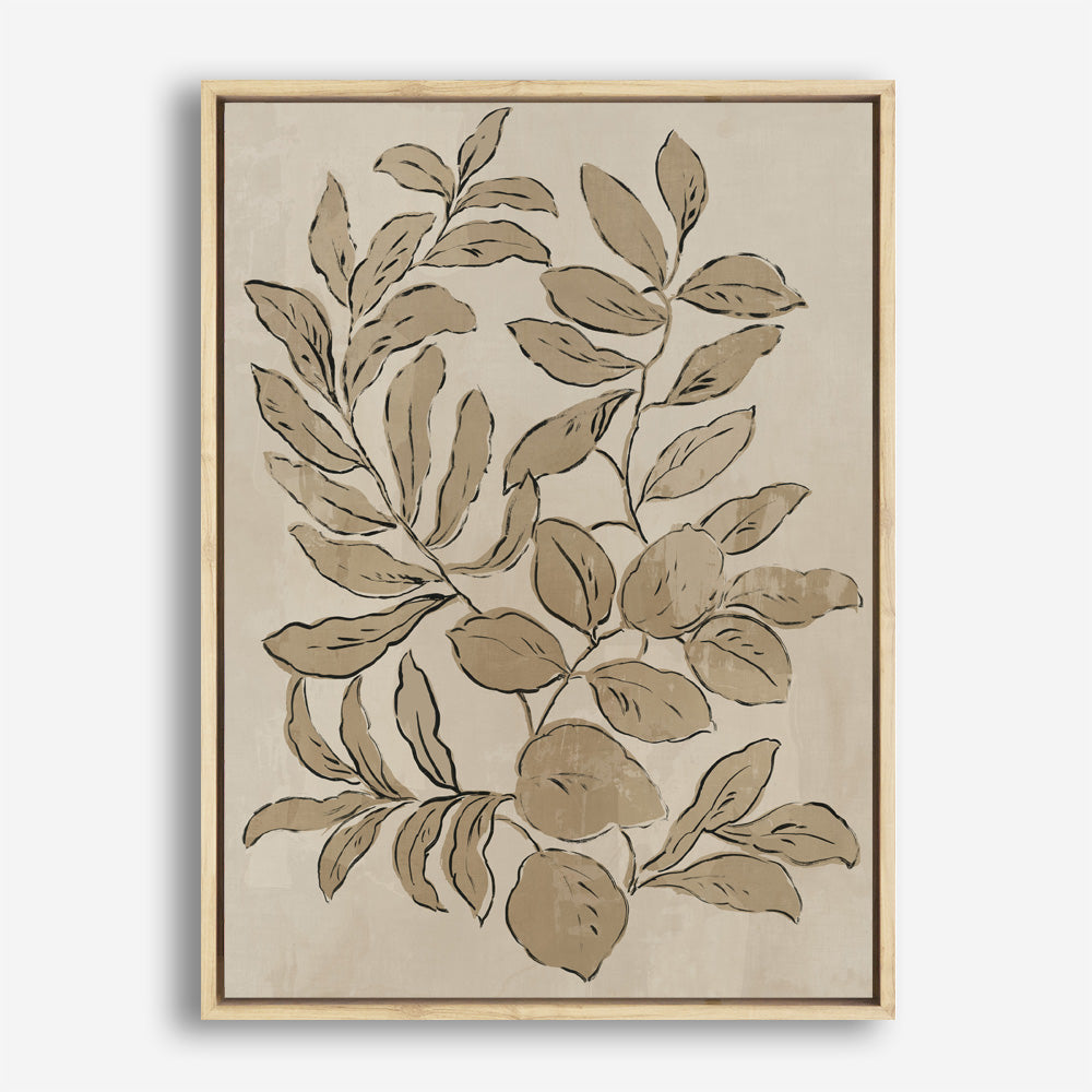 Shop Leaves Sketches I Canvas Print a painted abstract themed framed canvas wall art print from The Print Emporium artwork collection - Buy Australian made fine art painting style stretched canvas prints for the home and your interior decor space, TPE-PC-JN588-CA-35X46-NF