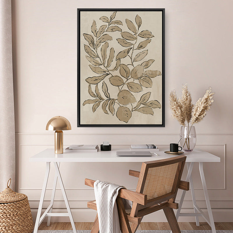 Shop Leaves Sketches I Canvas Print a painted abstract themed framed canvas wall art print from The Print Emporium artwork collection - Buy Australian made fine art painting style stretched canvas prints for the home and your interior decor space, TPE-PC-JN588-CA-35X46-NF