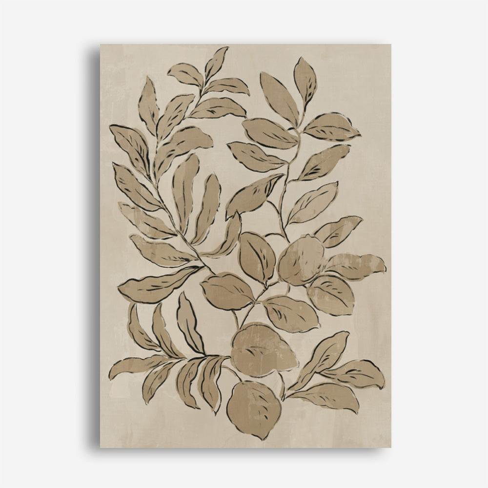 Shop Leaves Sketches I Canvas Print a painted abstract themed framed canvas wall art print from The Print Emporium artwork collection - Buy Australian made fine art painting style stretched canvas prints for the home and your interior decor space, TPE-PC-JN588-CA-35X46-NF