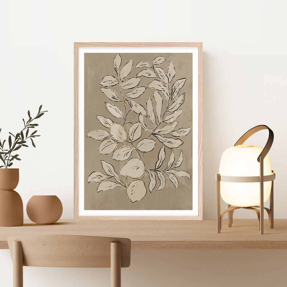 Shop Leaves Sketches II Art Print a painted abstract themed wall art print from The Print Emporium wall artwork collection - Buy Australian made fine art painting style poster and framed prints for the home and your interior decor room, TPE-PC-JN589-AP