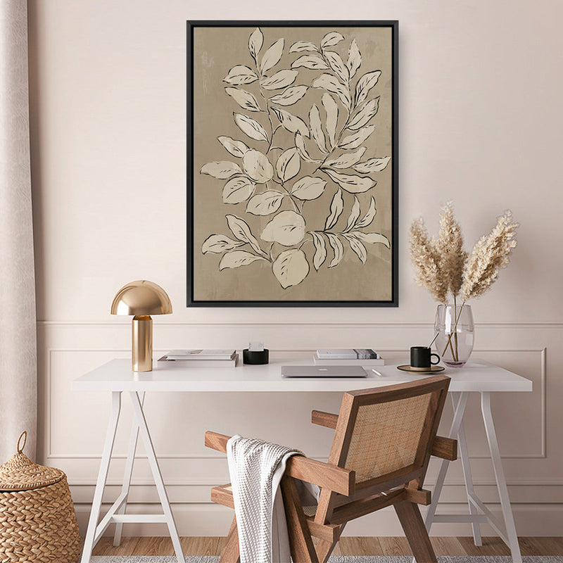 Shop Leaves Sketches II Canvas Print a painted abstract themed framed canvas wall art print from The Print Emporium artwork collection - Buy Australian made fine art painting style stretched canvas prints for the home and your interior decor space, TPE-PC-JN589-CA-35X46-NF