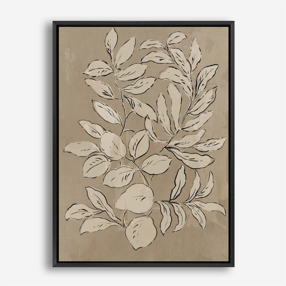 Shop Leaves Sketches II Canvas Print a painted abstract themed framed canvas wall art print from The Print Emporium artwork collection - Buy Australian made fine art painting style stretched canvas prints for the home and your interior decor space, TPE-PC-JN589-CA-35X46-NF