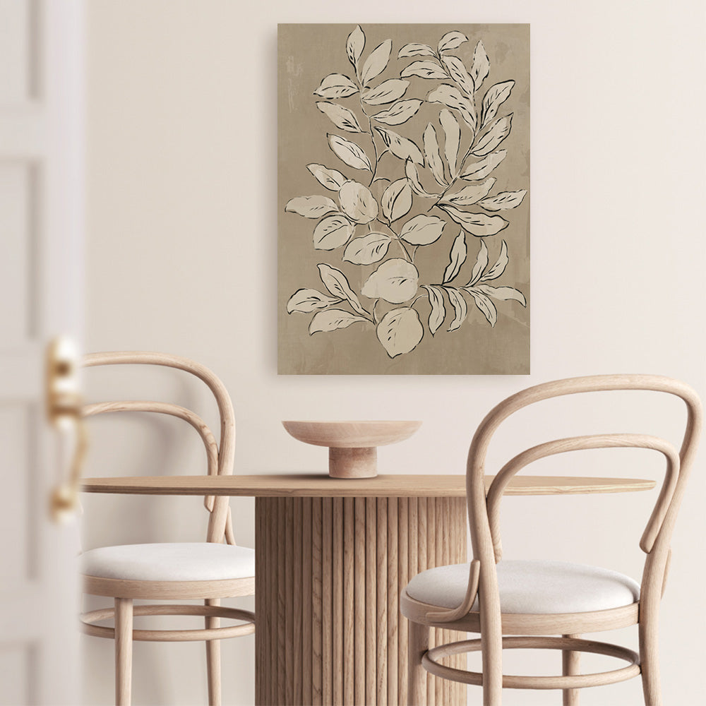 Shop Leaves Sketches II Canvas Print a painted abstract themed framed canvas wall art print from The Print Emporium artwork collection - Buy Australian made fine art painting style stretched canvas prints for the home and your interior decor space, TPE-PC-JN589-CA-35X46-NF