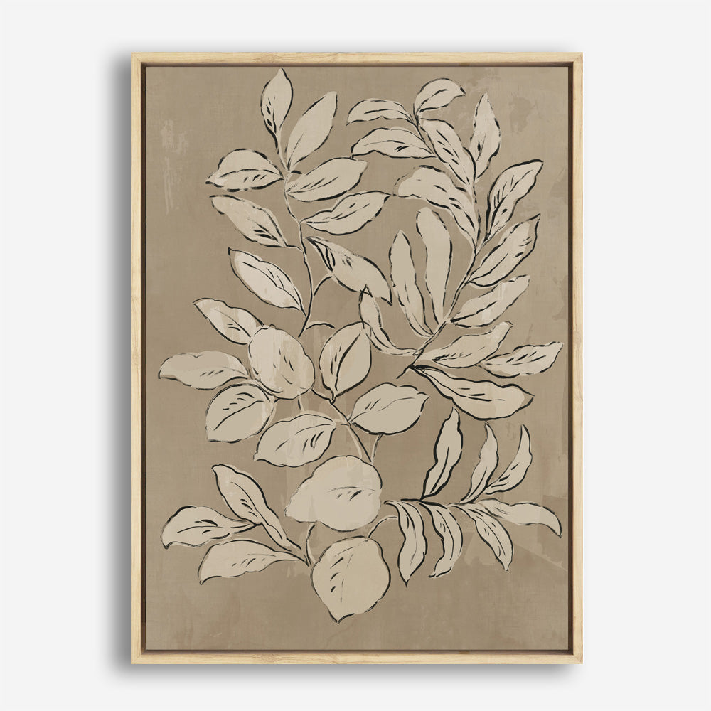 Shop Leaves Sketches II Canvas Print a painted abstract themed framed canvas wall art print from The Print Emporium artwork collection - Buy Australian made fine art painting style stretched canvas prints for the home and your interior decor space, TPE-PC-JN589-CA-35X46-NF