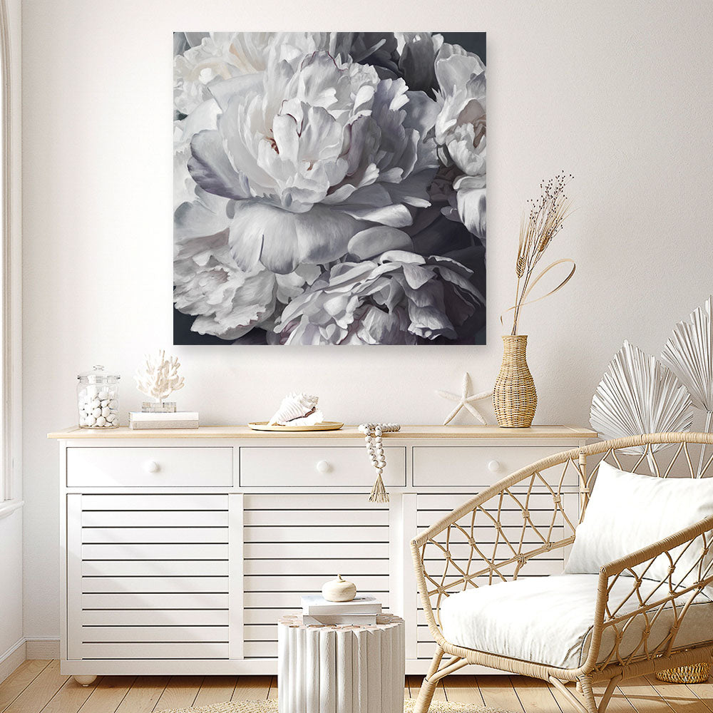 Shop Les Fleurs (Square) Canvas Print a floral themed painted framed canvas wall art print from The Print Emporium artwork collection - Buy Australian made fine art painting style stretched canvas prints for the home and your interior decor space, TPE-369-CA-40X40-NF