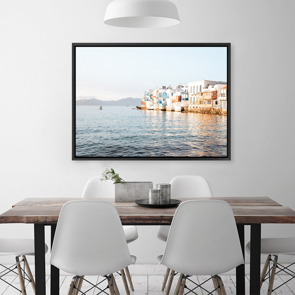 Shop Little Venice Mykonos I Photo Canvas Print a coastal themed photography framed stretched canvas print from The Print Emporium wall artwork collection - Buy Australian made prints for the home and your interior decor space, TPE-1377-CA-35X46-NF