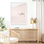 Shop Lone Camel II Photo Art Print a Moroccan desert boho themed photography wall art print from The Print Emporium wall artwork collection - Buy Australian made fine art poster and framed prints for the home and your interior decor room, TPE-829-AP