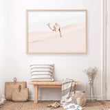 Shop Lone Camel Photo Art Print a Moroccan desert boho themed photography wall art print from The Print Emporium wall artwork collection - Buy Australian made fine art poster and framed prints for the home and your interior decor room, TPE-828-AP