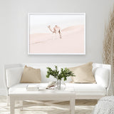 Shop Lone Camel Photo Art Print a Moroccan desert boho themed photography wall art print from The Print Emporium wall artwork collection - Buy Australian made fine art poster and framed prints for the home and your interior decor room, TPE-828-AP