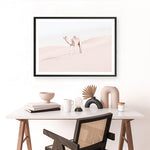 Shop Lone Camel Photo Art Print a Moroccan desert boho themed photography wall art print from The Print Emporium wall artwork collection - Buy Australian made fine art poster and framed prints for the home and your interior decor room, TPE-828-AP