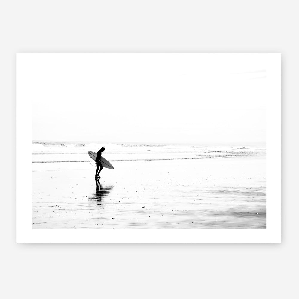 Shop Lone Surfer Photo Art Print a coastal themed photography wall art print from The Print Emporium wall artwork collection - Buy Australian made fine art poster and framed prints for the home and your interior decor, TPE-554-AP