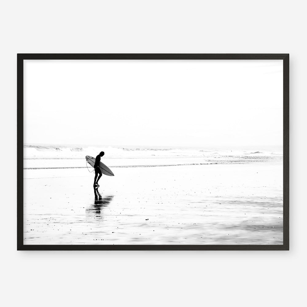 Shop Lone Surfer Photo Art Print a coastal themed photography wall art print from The Print Emporium wall artwork collection - Buy Australian made fine art poster and framed prints for the home and your interior decor, TPE-554-AP