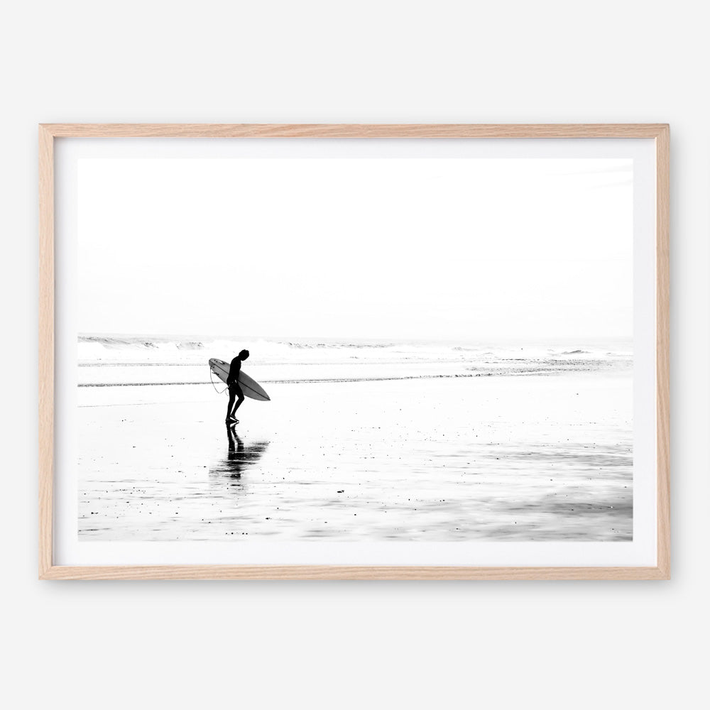 Shop Lone Surfer Photo Art Print a coastal themed photography wall art print from The Print Emporium wall artwork collection - Buy Australian made fine art poster and framed prints for the home and your interior decor, TPE-554-AP