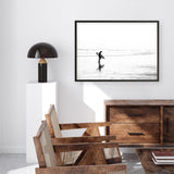 Shop Lone Surfer Photo Art Print a coastal themed photography wall art print from The Print Emporium wall artwork collection - Buy Australian made fine art poster and framed prints for the home and your interior decor, TPE-554-AP