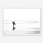Shop Lone Surfer Photo Art Print a coastal themed photography wall art print from The Print Emporium wall artwork collection - Buy Australian made fine art poster and framed prints for the home and your interior decor, TPE-554-AP
