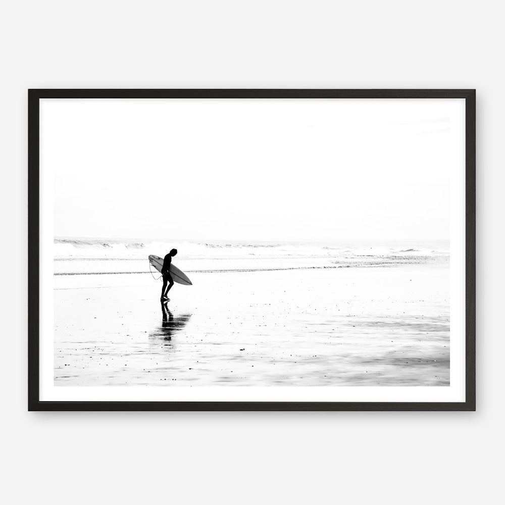Shop Lone Surfer Photo Art Print a coastal themed photography wall art print from The Print Emporium wall artwork collection - Buy Australian made fine art poster and framed prints for the home and your interior decor, TPE-554-AP