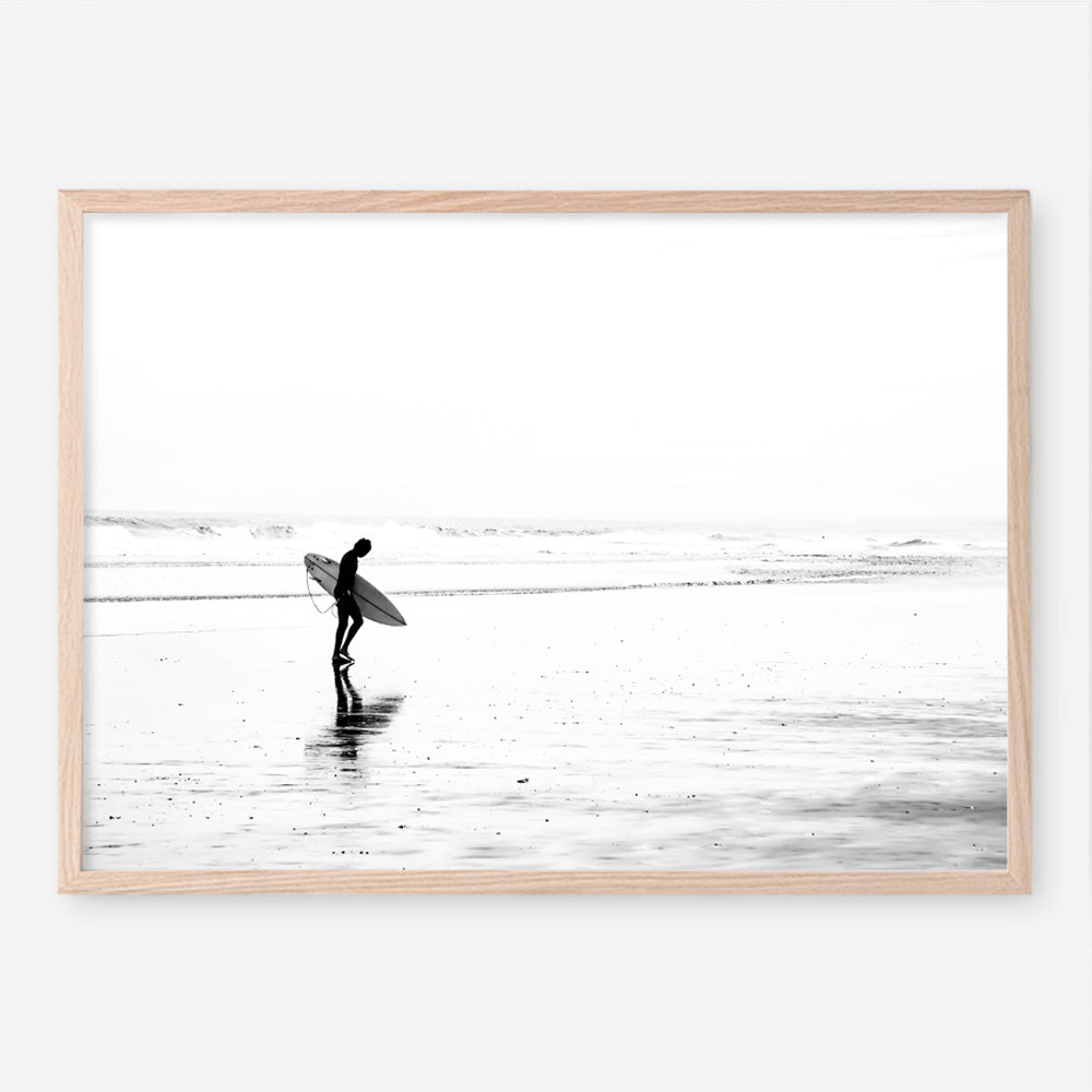 Shop Lone Surfer Photo Art Print a coastal themed photography wall art print from The Print Emporium wall artwork collection - Buy Australian made fine art poster and framed prints for the home and your interior decor, TPE-554-AP
