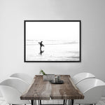 Shop Lone Surfer Photo Canvas Print a coastal themed photography framed stretched canvas print from The Print Emporium wall artwork collection - Buy Australian made prints for the home and your interior decor space, TPE-554-CA-35X46-NF