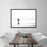 Shop Lone Surfer Photo Canvas Print a coastal themed photography framed stretched canvas print from The Print Emporium wall artwork collection - Buy Australian made prints for the home and your interior decor space, TPE-554-CA-35X46-NF