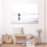 Shop Lone Surfer Photo Canvas Print a coastal themed photography framed stretched canvas print from The Print Emporium wall artwork collection - Buy Australian made prints for the home and your interior decor space, TPE-554-CA-35X46-NF