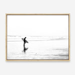 Shop Lone Surfer Photo Canvas Print a coastal themed photography framed stretched canvas print from The Print Emporium wall artwork collection - Buy Australian made prints for the home and your interior decor space, TPE-554-CA-35X46-NF