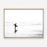 Shop Lone Surfer Photo Canvas Print a coastal themed photography framed stretched canvas print from The Print Emporium wall artwork collection - Buy Australian made prints for the home and your interior decor space, TPE-554-CA-35X46-NF