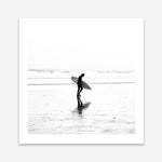 Shop Lone Surfer (Square) Photo Art Print a coastal themed photography wall art print from The Print Emporium wall artwork collection - Buy Australian made fine art poster and framed prints for the home and your interior decor, TPE-577-AP
