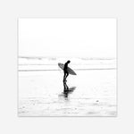 Shop Lone Surfer (Square) Photo Art Print a coastal themed photography wall art print from The Print Emporium wall artwork collection - Buy Australian made fine art poster and framed prints for the home and your interior decor, TPE-577-AP