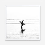 Shop Lone Surfer (Square) Photo Art Print a coastal themed photography wall art print from The Print Emporium wall artwork collection - Buy Australian made fine art poster and framed prints for the home and your interior decor, TPE-577-AP