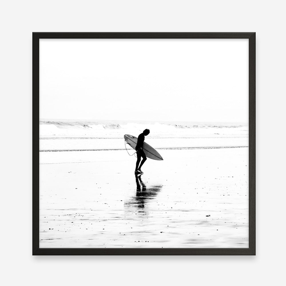 Shop Lone Surfer (Square) Photo Art Print a coastal themed photography wall art print from The Print Emporium wall artwork collection - Buy Australian made fine art poster and framed prints for the home and your interior decor, TPE-577-AP