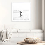 Shop Lone Surfer (Square) Photo Art Print a coastal themed photography wall art print from The Print Emporium wall artwork collection - Buy Australian made fine art poster and framed prints for the home and your interior decor, TPE-577-AP