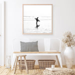 Shop Lone Surfer (Square) Photo Art Print a coastal themed photography wall art print from The Print Emporium wall artwork collection - Buy Australian made fine art poster and framed prints for the home and your interior decor, TPE-577-AP