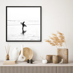 Shop Lone Surfer (Square) Photo Art Print a coastal themed photography wall art print from The Print Emporium wall artwork collection - Buy Australian made fine art poster and framed prints for the home and your interior decor, TPE-577-AP