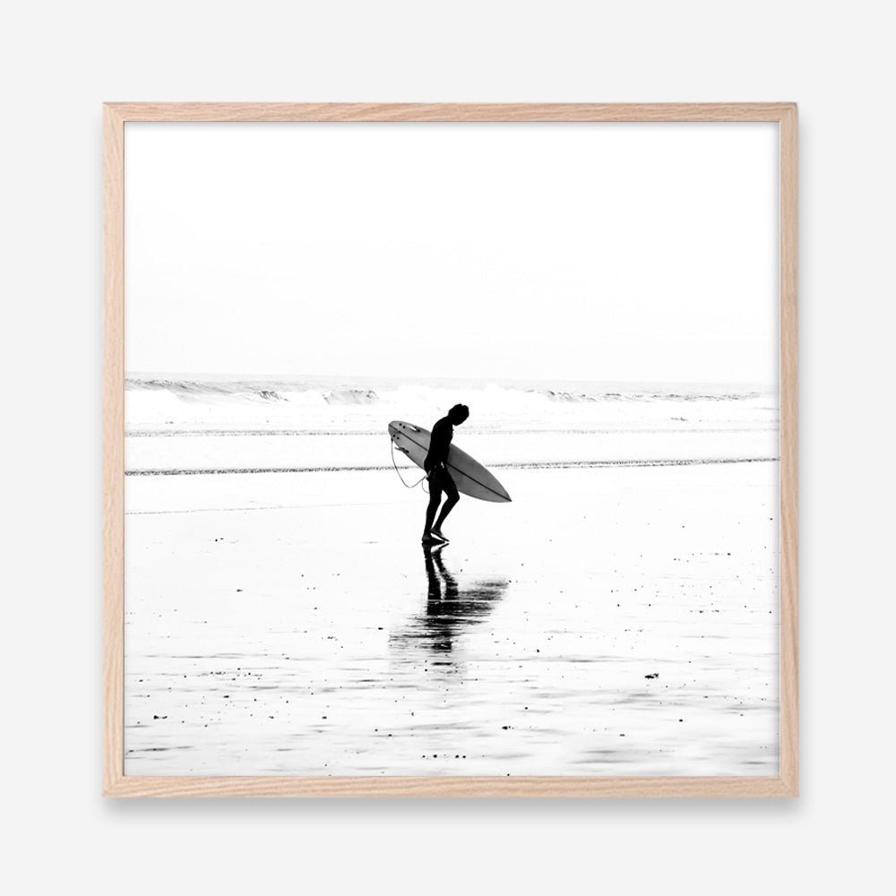 Shop Lone Surfer (Square) Photo Art Print a coastal themed photography wall art print from The Print Emporium wall artwork collection - Buy Australian made fine art poster and framed prints for the home and your interior decor, TPE-577-AP