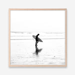 Shop Lone Surfer (Square) Photo Art Print a coastal themed photography wall art print from The Print Emporium wall artwork collection - Buy Australian made fine art poster and framed prints for the home and your interior decor, TPE-577-AP