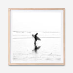 Shop Lone Surfer (Square) Photo Art Print a coastal themed photography wall art print from The Print Emporium wall artwork collection - Buy Australian made fine art poster and framed prints for the home and your interior decor, TPE-577-AP