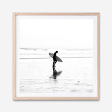 Shop Lone Surfer (Square) Photo Art Print a coastal themed photography wall art print from The Print Emporium wall artwork collection - Buy Australian made fine art poster and framed prints for the home and your interior decor, TPE-577-AP