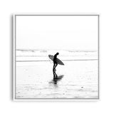 Shop Lone Surfer (Square) Photo Canvas a coastal themed photography framed stretched canvas print from The Print Emporium wall artwork collection - Buy Australian made prints for the home and your interior decor space, TPE-577-CA-40X40-NF