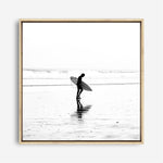 Shop Lone Surfer (Square) Photo Canvas a coastal themed photography framed stretched canvas print from The Print Emporium wall artwork collection - Buy Australian made prints for the home and your interior decor space, TPE-577-CA-40X40-NF