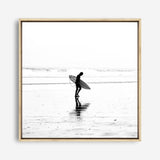 Shop Lone Surfer (Square) Photo Canvas a coastal themed photography framed stretched canvas print from The Print Emporium wall artwork collection - Buy Australian made prints for the home and your interior decor space, TPE-577-CA-40X40-NF