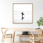 Shop Lone Surfer (Square) Photo Canvas a coastal themed photography framed stretched canvas print from The Print Emporium wall artwork collection - Buy Australian made prints for the home and your interior decor space, TPE-577-CA-40X40-NF