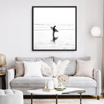 Shop Lone Surfer (Square) Photo Canvas a coastal themed photography framed stretched canvas print from The Print Emporium wall artwork collection - Buy Australian made prints for the home and your interior decor space, TPE-577-CA-40X40-NF