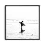 Shop Lone Surfer (Square) Photo Canvas a coastal themed photography framed stretched canvas print from The Print Emporium wall artwork collection - Buy Australian made prints for the home and your interior decor space, TPE-577-CA-40X40-NF