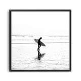 Shop Lone Surfer (Square) Photo Canvas a coastal themed photography framed stretched canvas print from The Print Emporium wall artwork collection - Buy Australian made prints for the home and your interior decor space, TPE-577-CA-40X40-NF
